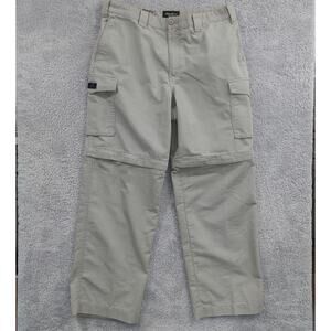 Eddie Bauer Hiking Pants Mens 36x32 Utility Fit Convertible Cargo Gray Ripstop